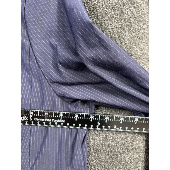 Lane Bryant Blazer Jacket Womens Size 16 Navy Striped One Button Closure Career - Picture 7 of 7